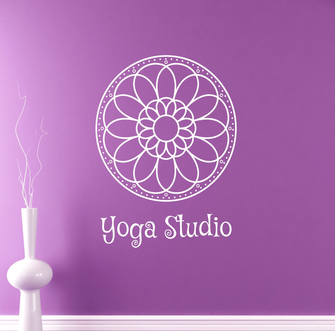 Yoga Studio Wall Vinyl Decal Yoga Ornament Wall Sticker Decor Etsy