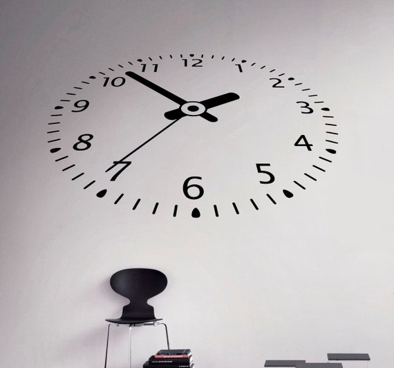 clock face wall vinyl decal wall sticker time watch home | etsy