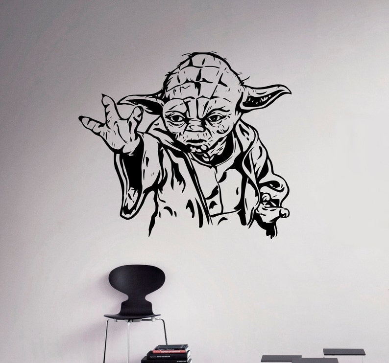 Jedi Master Yoda Wall Vinyl Decal Star Wars Wall Sticker Home Etsy