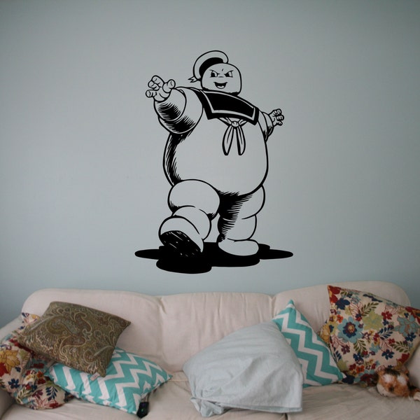 Stay Puft Marshmallow Man Vinyl Decal Ghostbusters Wall Sticker Nursery Interior Wall Graphics Bedroom Children's Kids Room Wall Art 6(gbr)