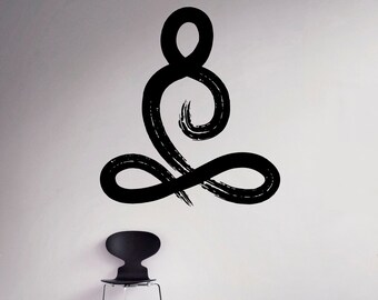 Calcomanía de vinilo para pared con símbolo de yoga, para estudio de yoga, decoración de sala de estar, murales de pared, artículos para el hogar, 16 unidades