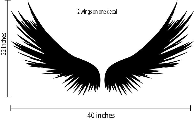 Dark Angel Wings Wall Decal Feathers Vinyl Sticker Home Decor Ideas ...