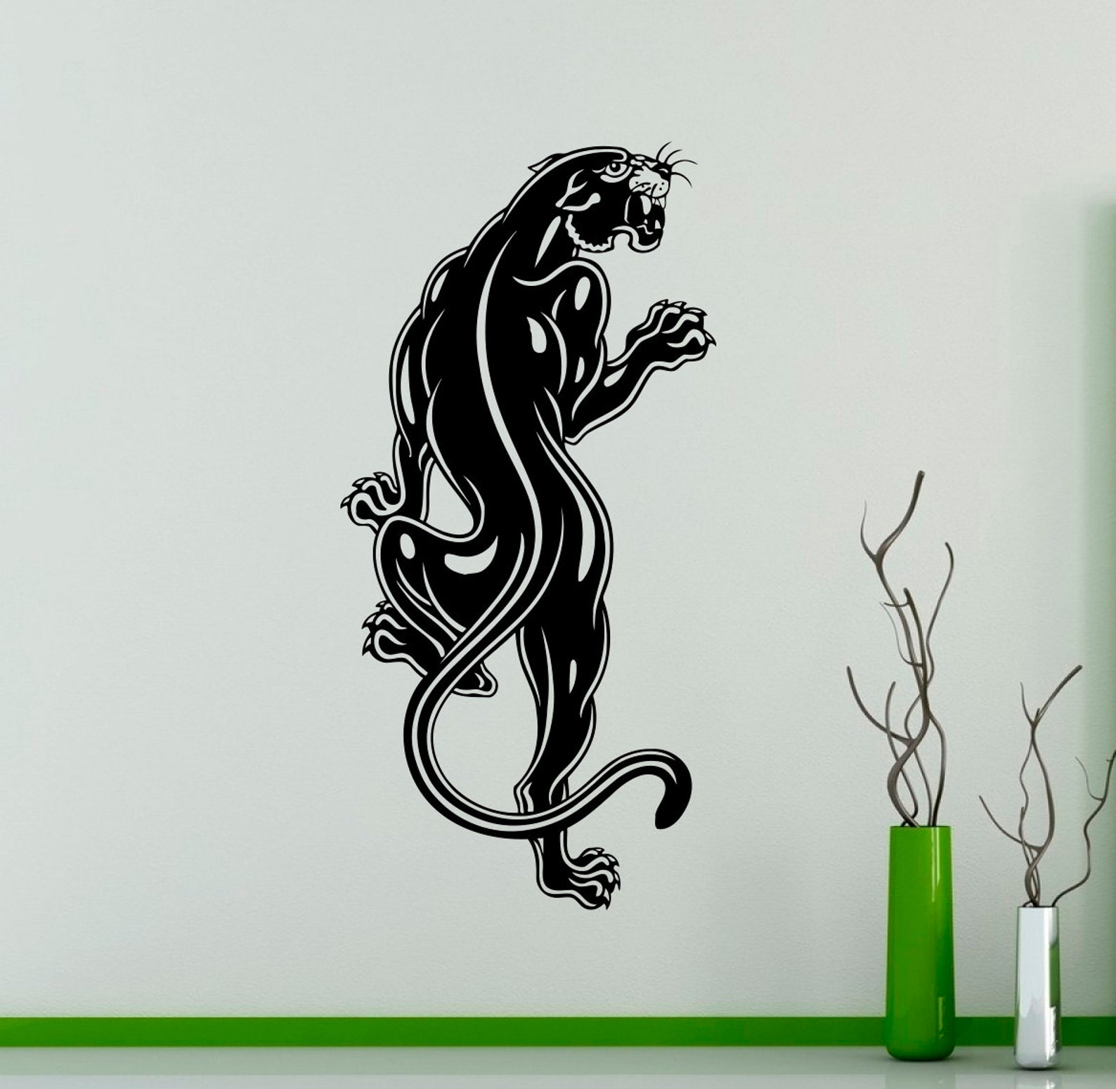 Black Panther Wall Vinyl Decal Sticker Wild Cat Animals Home Etsy
