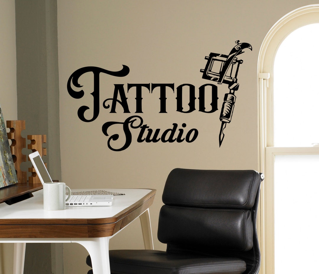 Tattoo Studio Wall Decal Business Logo Poster Vinyl Sticker Home Decor  Ideas Room Interior Design Wall Art 7tts 