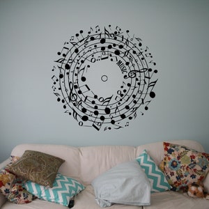 Musical Notes Wall Vinyl Decal Musical Pattern Wall Sticker Music Home ...