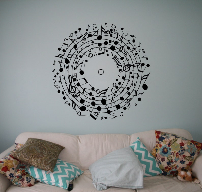 Musical Notes Wall Vinyl Decal Musical Pattern Wall Sticker Music Home ...