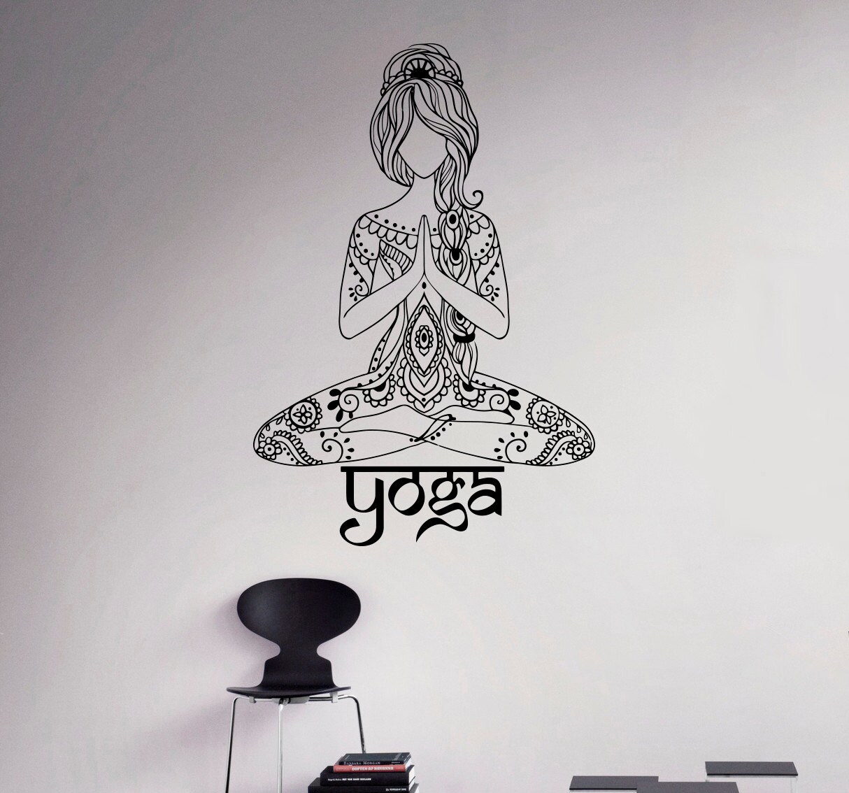 Yoga Wall Vinyl Decal Yoga Lotus Pose Wall Sticker Yoga Studio Decor ...