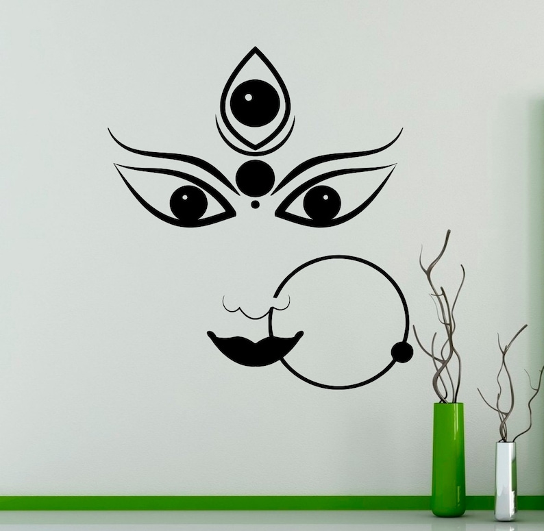 durga hindu god wall vinyl decal hinduism wall sticker | etsy