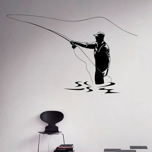 Fishing Nature Wall Decal Forest Lake Vinyl Sticker Hobby Home Interior  Decor Art Murals Living Room Bedroom Decor 15fsh 