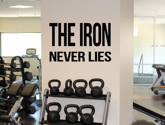 The Iron Never Lies Gym Motivation Quote Vinyl Decal Workout Fitness Wall Sticker Sport Home Gym Interior Wall Graphics 26 Fgm