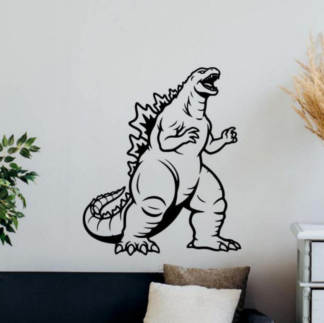 Godzilla Wall Decal Vinyl Sticker Monster Horror Sign Art Door Window ...