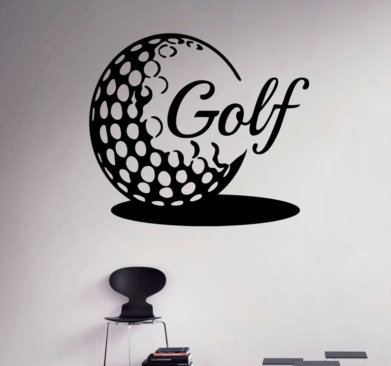 Golf Ball Wall Vinyl Decal Golf Emblem Wall Sticker Sport Home Etsy