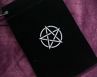 Pentagram Bag Pouch - Velvet bad - grand sac en cristal de tarot de velours