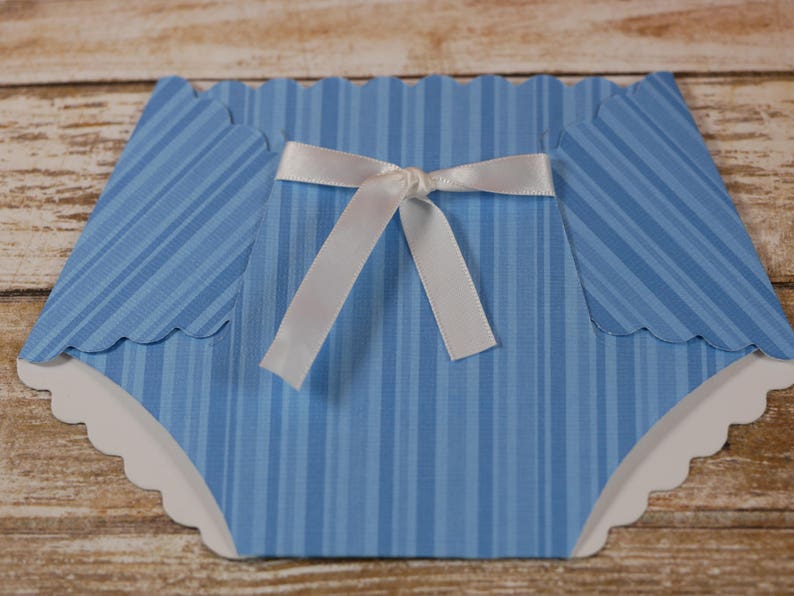 Baby Shower Blue Diaper Invitation Baby Shower Invitation Diaper Invitation Cards New Baby Announcement Cards