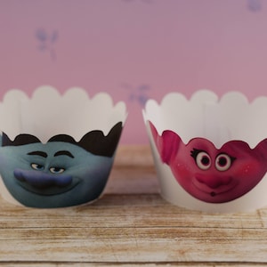 Trolls cupcake wrapper, Cute cupcake wrappers, Poppy and Branch