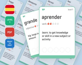 Printable Spanish Flashcards | Montessori Cards for Adults and Kids ...