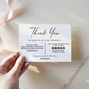 Helena | Small Business Thank You Card Template, Modern Business Thank You Card, Minimalist Small Business Thank You Card, Thank You Package