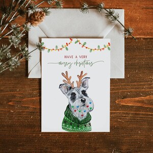 Dogs Greeting Cards, Dogs Christmas Cards, Schnauzer Christmas Cards, Editable Christmas Cards Dogs, Schnauzer Christmas,  Christmas Dogs
