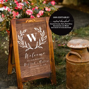 Welcome to Our Wedding Sign Rustic Wedding Welcome Sign Printable Wood Boho Wedding DIY PDF Instant Download Country Fall Wedding