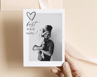 Fathers Day Photo Card Download, Fathers Day Instant Download, Fathers Day Card Template, Fathers Day Gift From Son, Printable Fathers Card