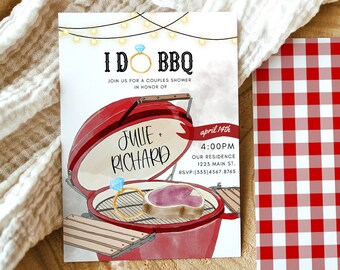I Do BBQ Invitation, BBQ Engagement Party Invitation, Backyard Couple's Shower Invitation, Summer Engagement Party Invitation, Printable
