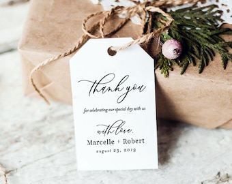 Minimalist Favor Tag Template, Wedding Thank You Tag, Welcome Bag, DIY Wedding Tags, Instant Download, Templett, 100% Editable