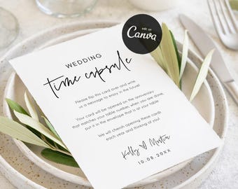 Wedding Time Capsule Template, Wedding Reception Game Printable, Modern Wedding Party Games Icebreaker for Guests DIY Canva