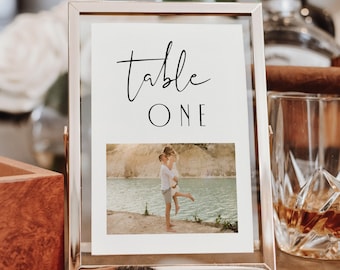CIARA Photo Table Numbers Wedding, Wedding Photo Table Numbers, Editable Wedding Table Numbers, Modern Wedding, Picture Table Numbers