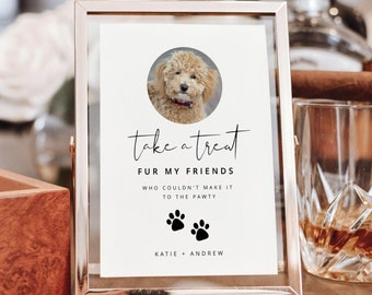 CIARA | Personalised Pet Party Favor Wedding Sign, Wedding Dog Treat Favor Sign, Wedding Dog Sign, Pet Treat Favor Sign, Biscuit Bar Sign