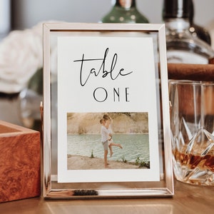 CIARA Photo Table Numbers Wedding, Wedding Photo Table Numbers, Editable Wedding Table Numbers, Modern Wedding, Picture Table Numbers