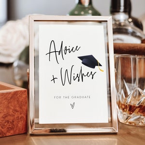 Advice for the Graduate Sign, Graduation Advice Sign, Advice and Wishes Sign, Modern Graduation Signs, Graduation Party Decor 2022, DIY
