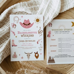 DORA | My Last Rodeo Bachelorette Itinerary, Nashville Bachelorette Invitation, Western, Country, Nash Bash, Lets Go Girls Bachelorette