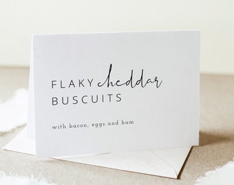 Minimalist Buffet Card Template, Modern Wedding Buffet Cards, Editable Dinner Party Food Labels, Simple Buffet Labels, Elegant Food Label