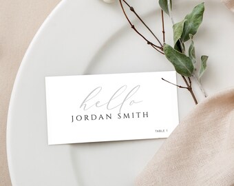 Minimalist Wedding Place Cards, Modern Wedding Place Cards, Escort Cards Reception Table, Rustic Place Cards Printable, Table Name Cards DIY