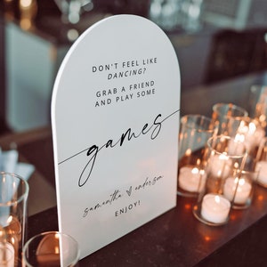 Don't Feel Like Dancing, Play Some Games Sign, Wedding Games Table, Wedding Activity for Guests, Modern Wedding Reception Signage Party DIY