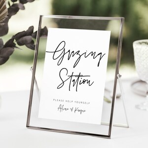 Grazing Station Table Sign, Grazing Table Sign, Wedding Grazing Table, Wedding Signage Reception, Modern Food Table Sign, Appetizer Sign DIY
