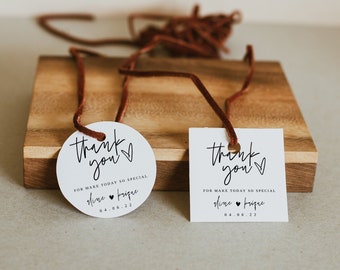 Ellia | Modern Thank You Favor Tag Template, Shower Stickers, Minimalist Shower Tags, Bridal Shower Favor Tag,  Editable Instant Download