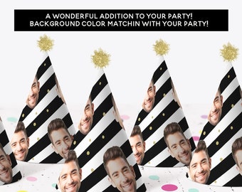 Printable Party Hats Party, Birthday Party Hats, Birthday Party Hats, Custom Face Party Hat, Hats for Parties, DIGITAL ONLY