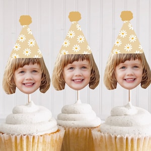 XENQITO Gänseblümchen Tortendeko - 5 Stück Cupcake Topper In Pastellfarben