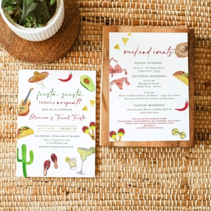 LIA | Fiesta Bachelorette Weekend Invitation With Itinerary, Final Fiesta Bachelorette Invitation Template, Bachelorette Party Itinerary