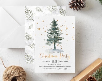 Printable Holiday Party Invitation - Company Holiday Party - Instant Download Editable Printable Christmas Party Invitation PDF Template