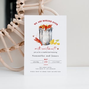 Crawfish Boil Baby Shower Invitation, Crawfish Boil Couples Shower Invitation, Louisiana Baby Shower Invitation Evite, Watercolor Crawfish