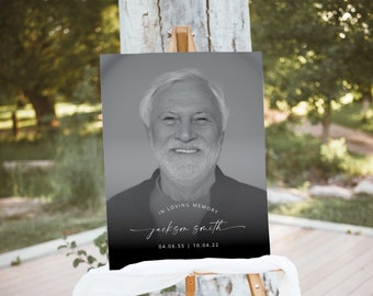 Funeral Welcome Sign Celebration for Life, Celebration of Life Poster, In Loving Memory Sign, Memorial Board Sign, Obituary Template DIY
