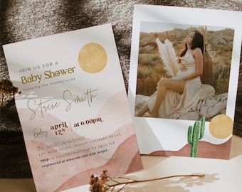 Desert Baby Shower Invitation, Terracotta Baby Shower Invite, Bohemian Baby Shower Desert Earthy, Western Baby Shower, Arizona Baby Shower