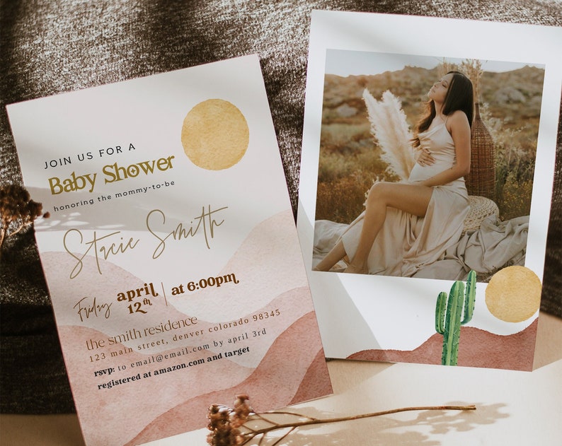 Desert Baby Shower Invitation Terracotta Baby Shower Invite Bohemian Baby Shower Desert Earthy Western Baby Shower Arizona
