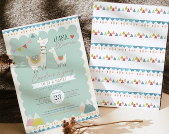 Llama Baby Shower Invitation, Llama Baby Shower Printable,  Llama Party, Llama llama Baby Mama Shower Invitation, Mexican Baby Shower Invite
