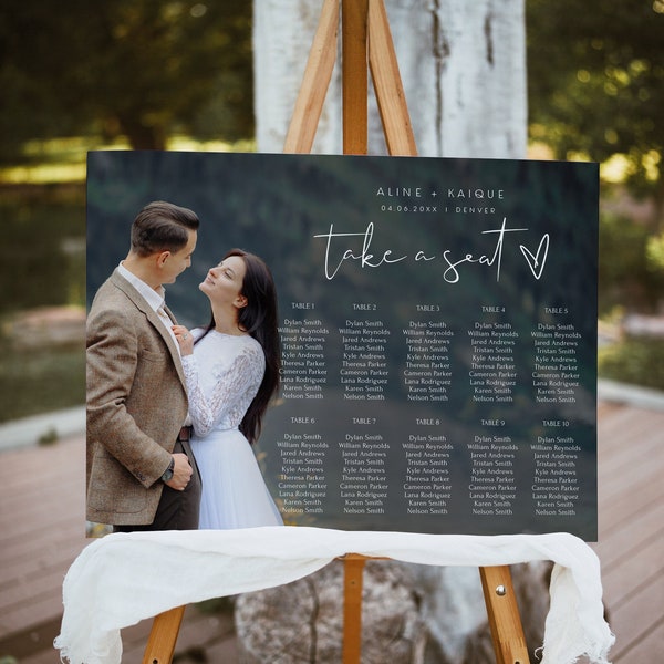 Photo Seat Chart Template Etsy