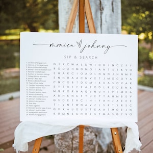 Custom Wedding Word Search Game, Wedding Personalized Bridal Shower