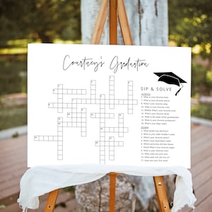 Graduation Crossword Puzzle Printable, Graduation Party Games Printable, 2023 Graduation Decorations, Graduation Table Signs Printable DIY