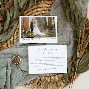 Helene | Minimalistische Hochzeit Dankeskarte, Foto Dankeskarte, Vorlage für die Hochzeitsfoto Karte, Minimale Hochzeit Dankeschön, Templett